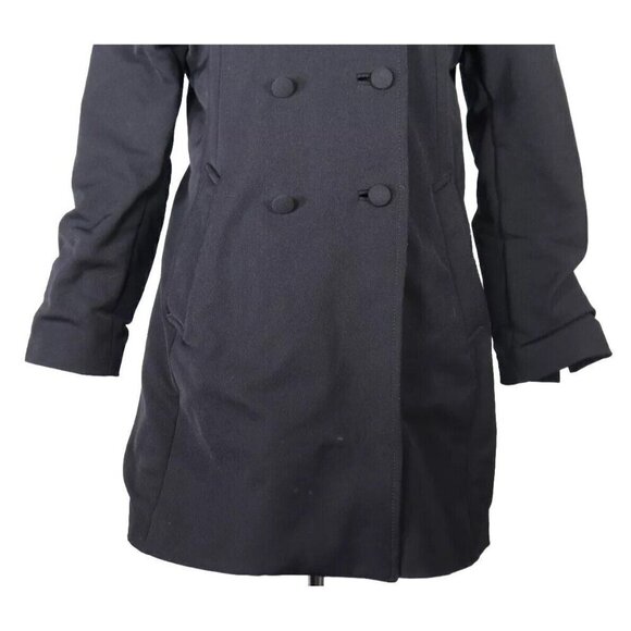 Prada Milano Women's 44 Black Double-Breasted Polyester Trench Coat Mid Length - Picture 4 of 13